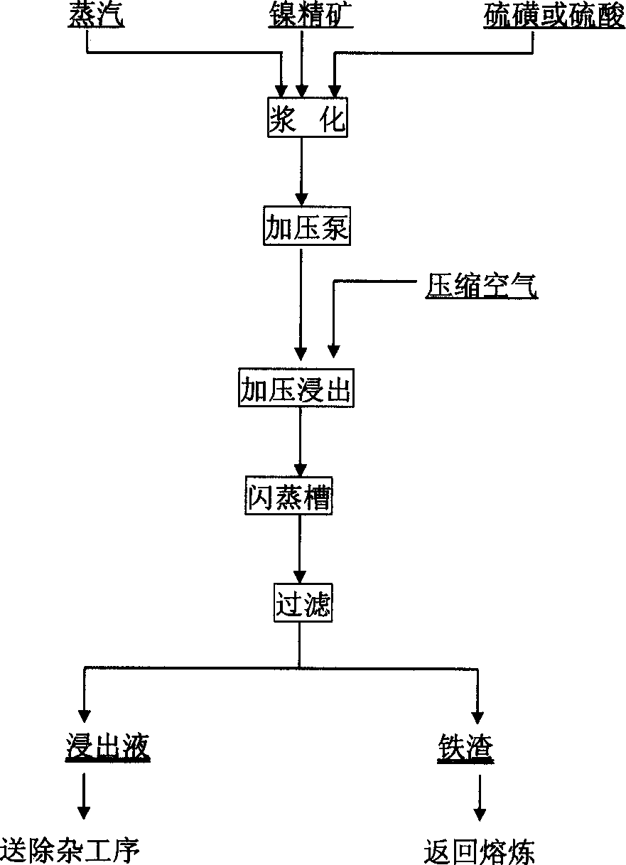 Process for extracting nickel from nickel sulfide material with low copper content