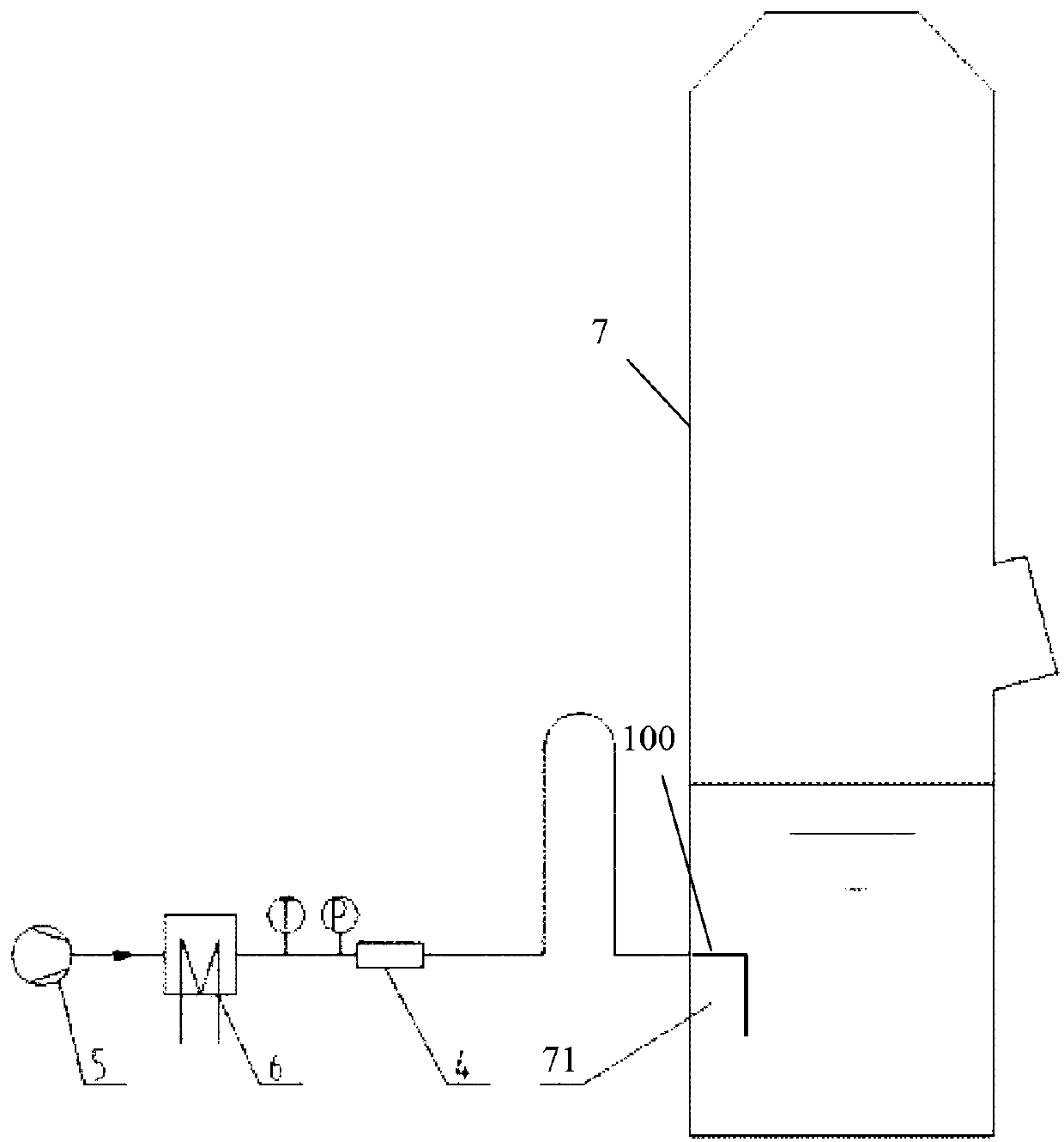 Conveying device of dry type desulfurizing agent