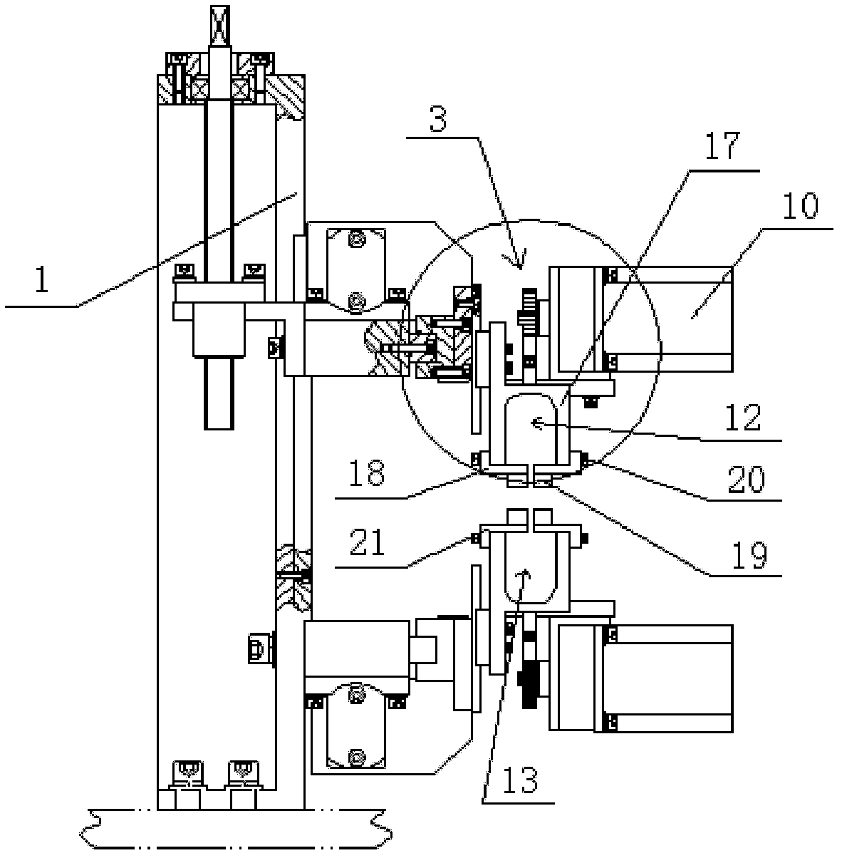 Angle pressure device on outer rotor winding machine