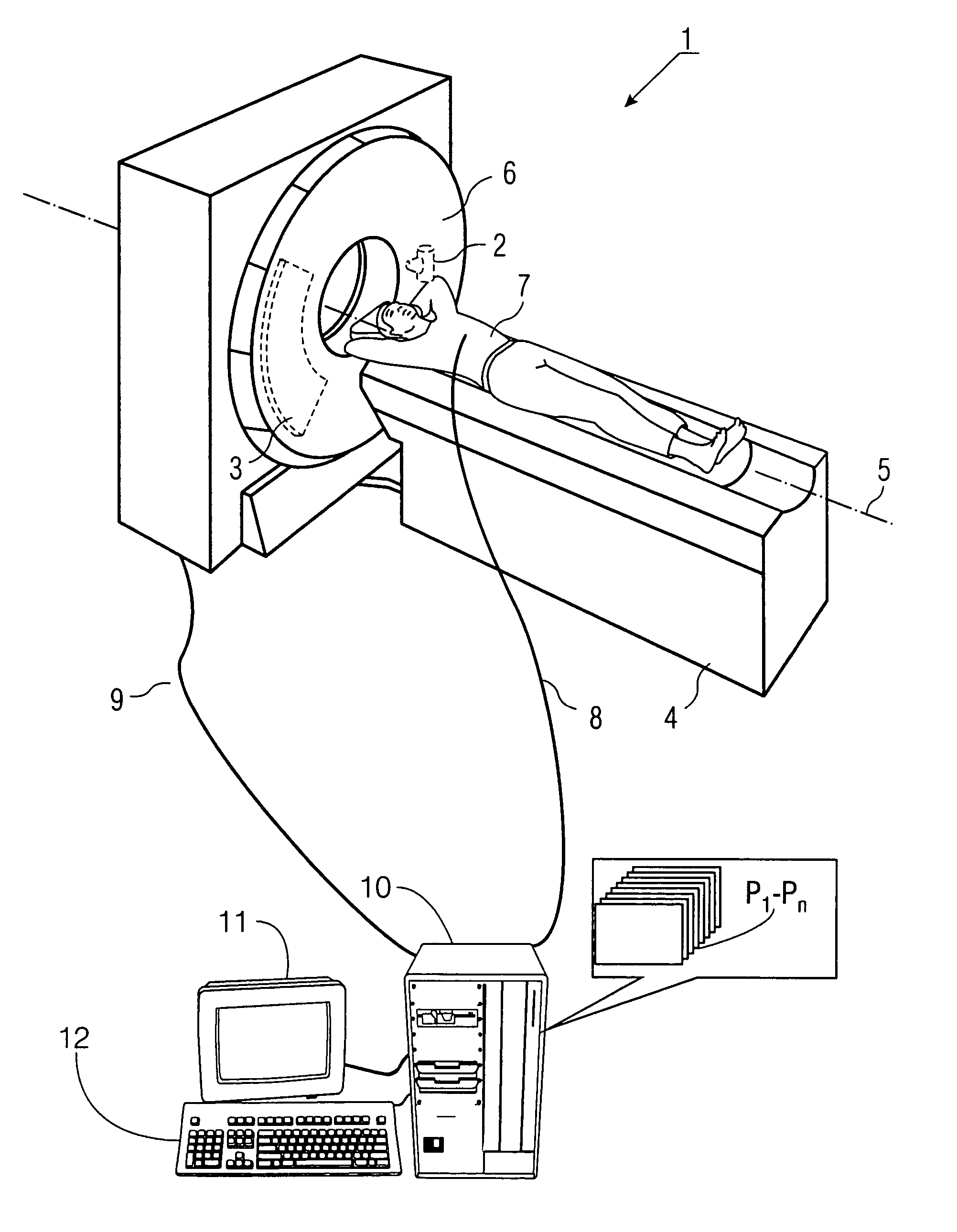 Method for producing tomograms of a periodically moving object with the aid of a focus/detector combination