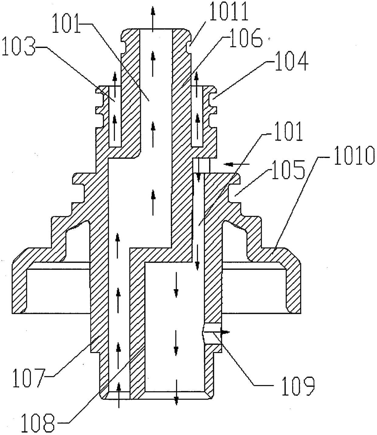 A water purification filter that realizes water inlet at both ends of the membrane module through one-end contact