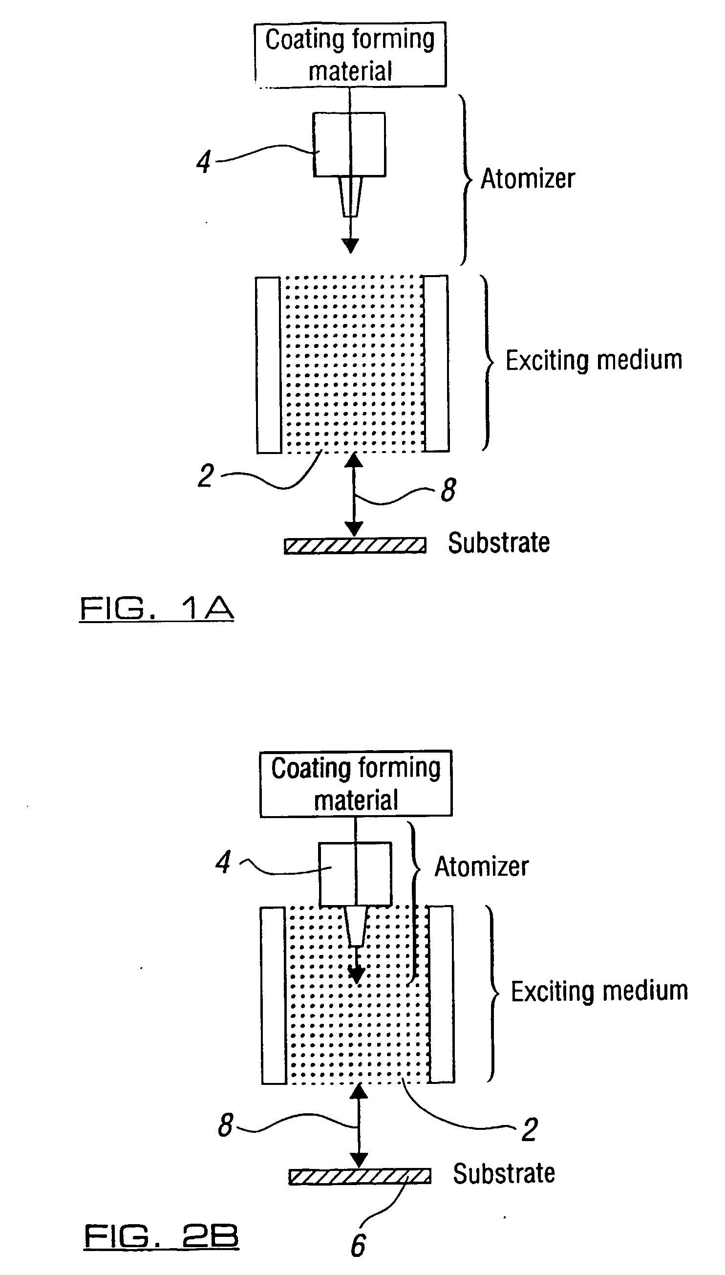 Atomisation of a precursor into an excitation medium for coating a remote substrate