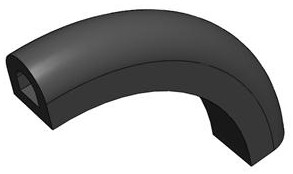 An arc-shaped rubber fender, its preparation method and manufacturing equipment