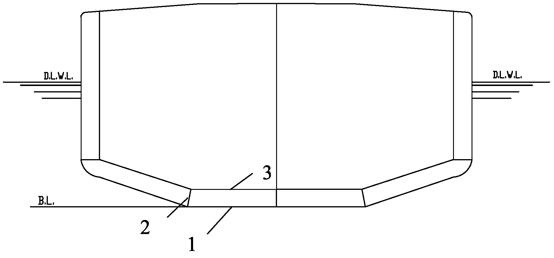 Ship with equant oblique double-layer bottoms