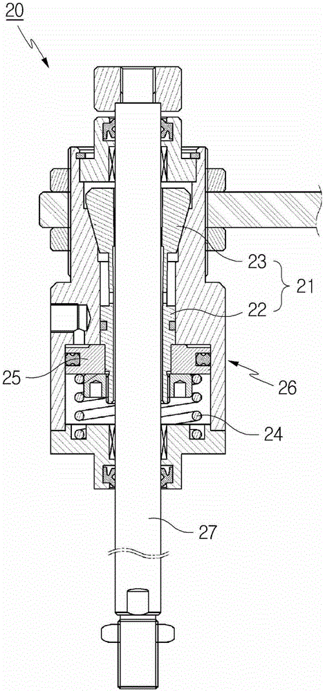 Device for locking rod member using lock block