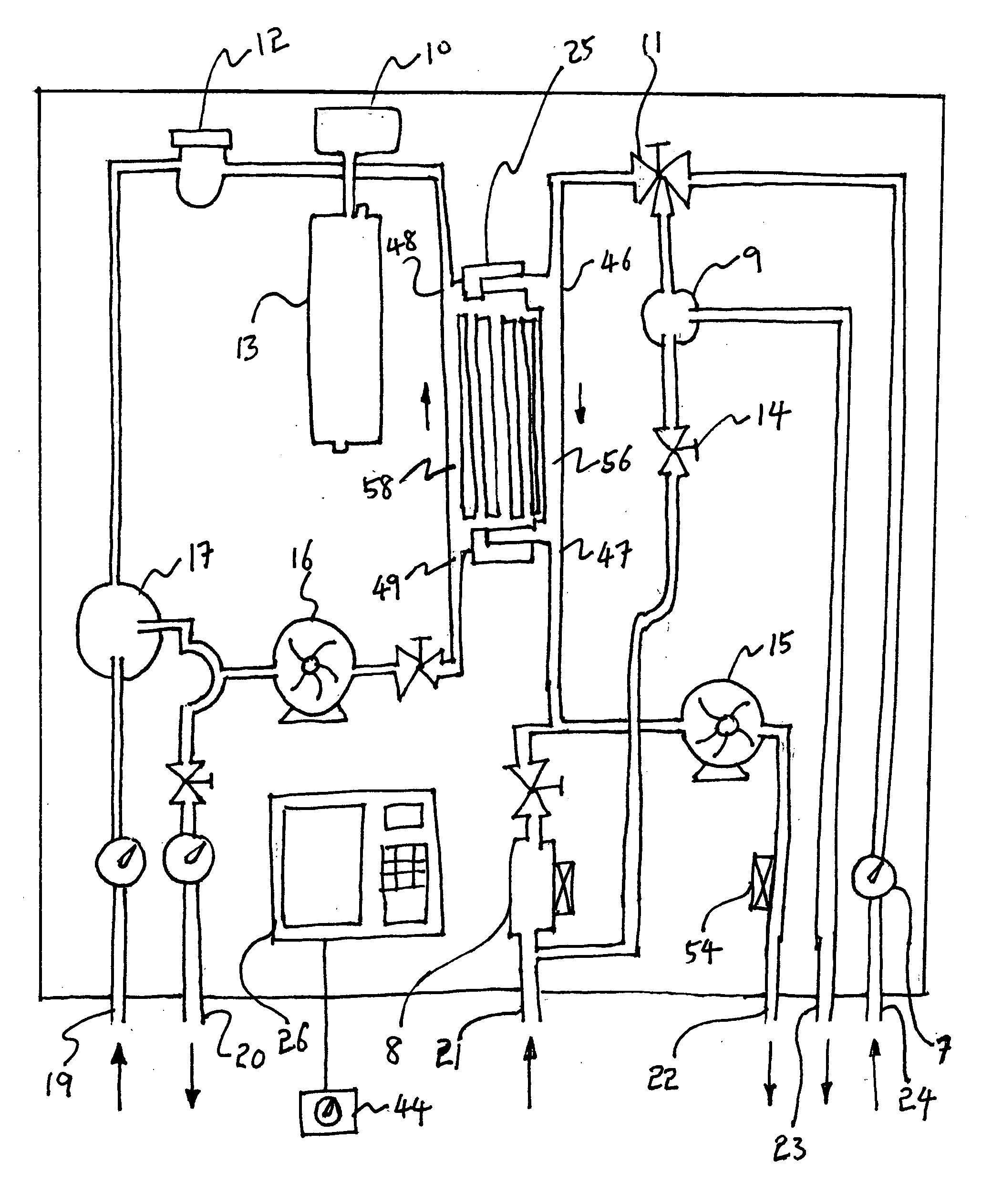Heated fluid distribution apparatus for combined domestic hot water supply and space heating system in closed loop