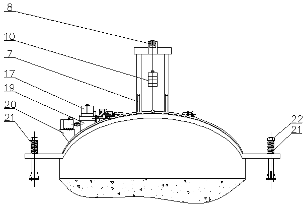 Large-diameter vertical-shaft flying fin type explosion-proof door