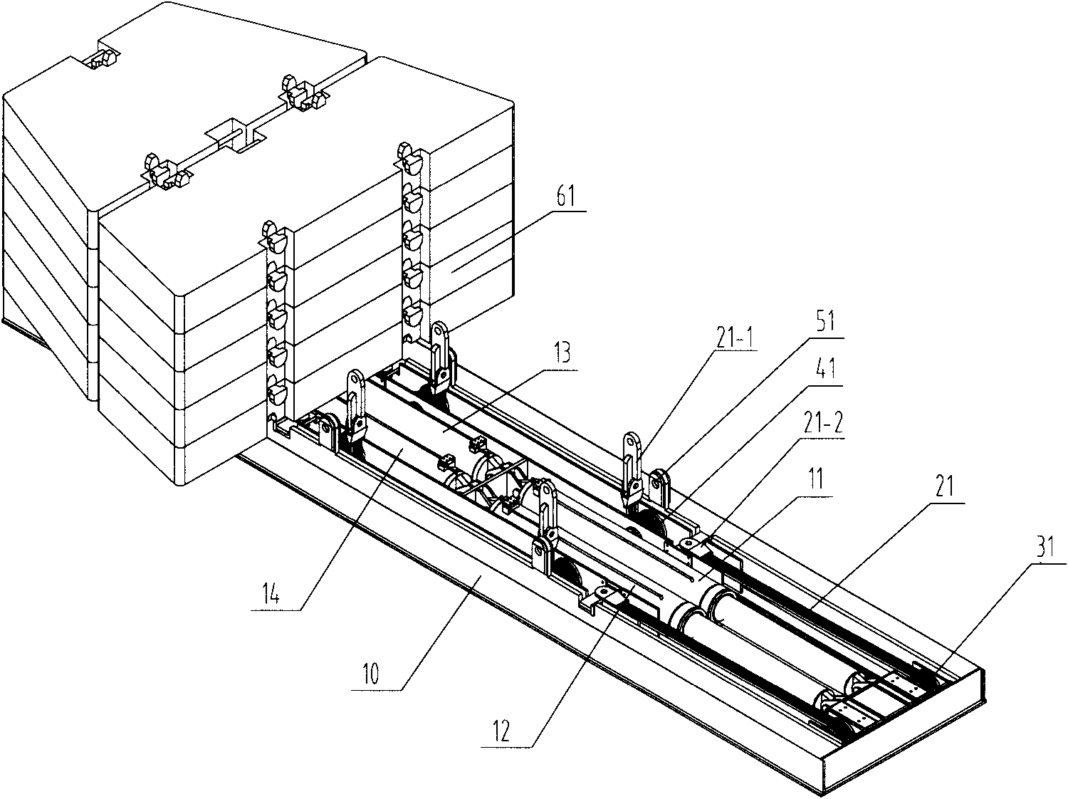 Balancing weight handling device and movable crane