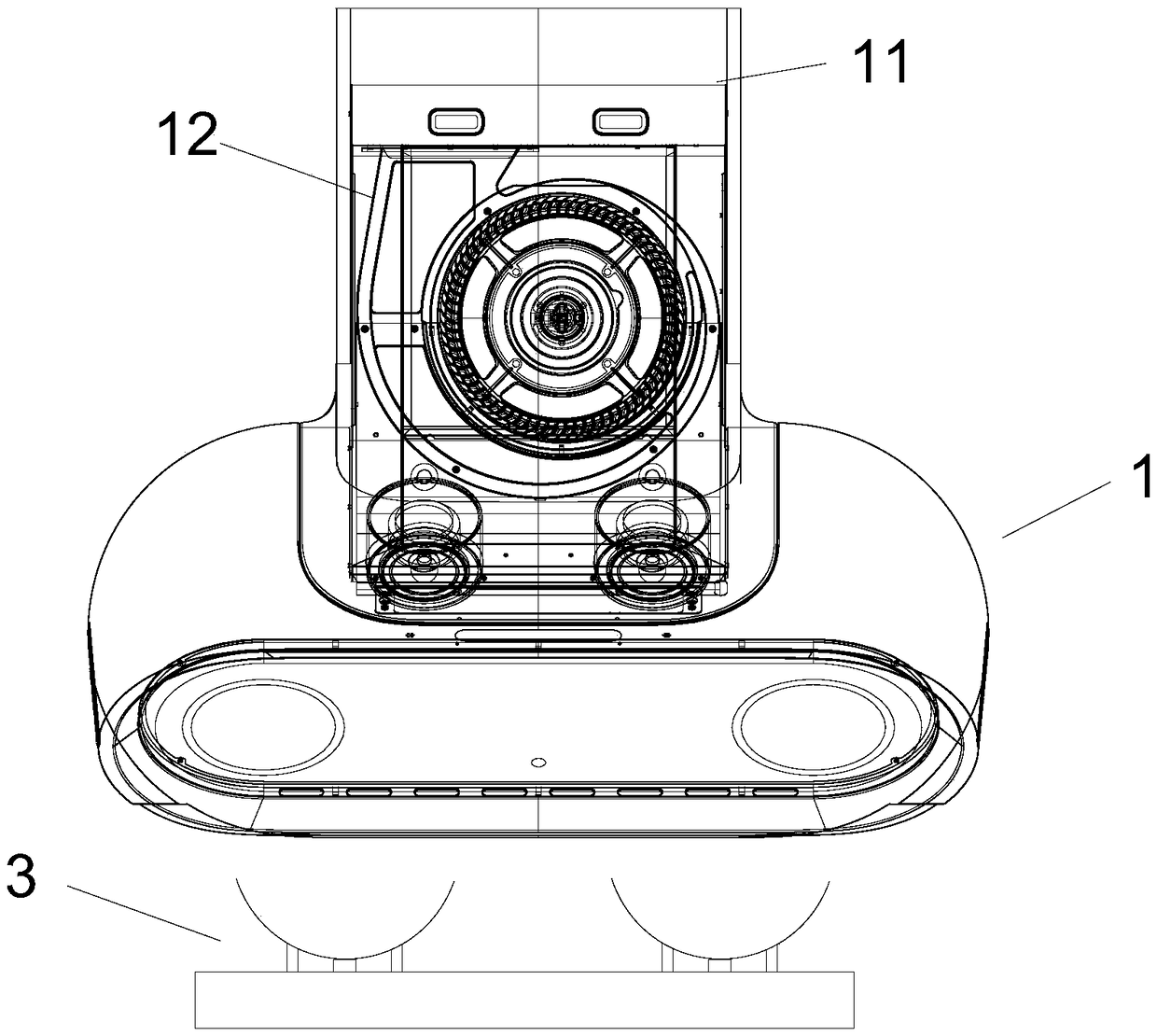 Low-damping full-surrounded three-dimensional sound field noise reduction range hood and noise reduction method thereof