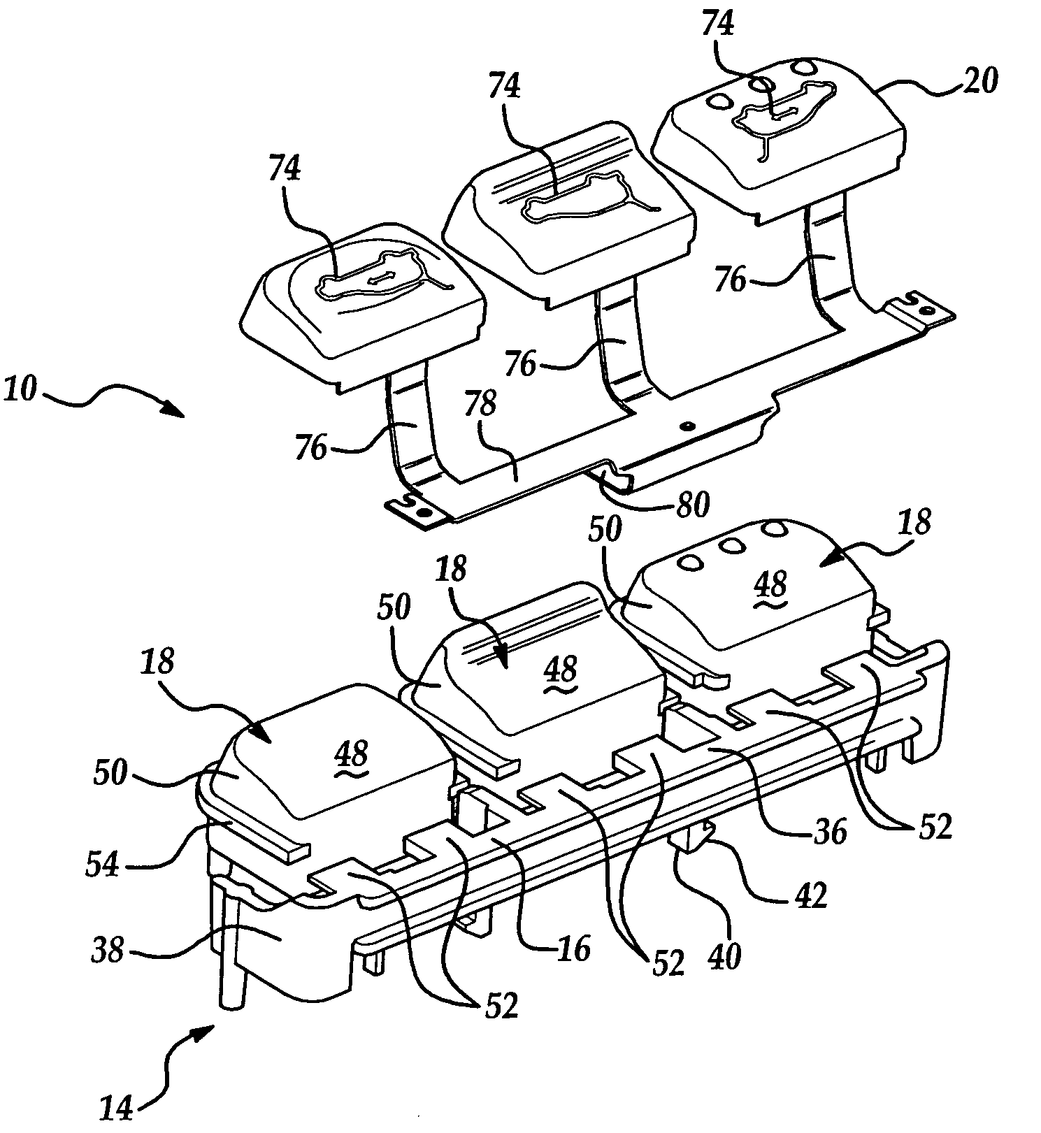 Control panel assembly with moveable illuminating button and method of making the same