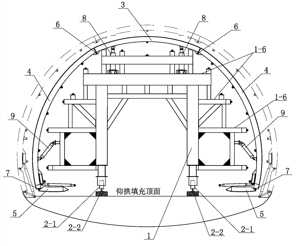 Continuous operation rolling over docking type tunnel lining formwork trolley