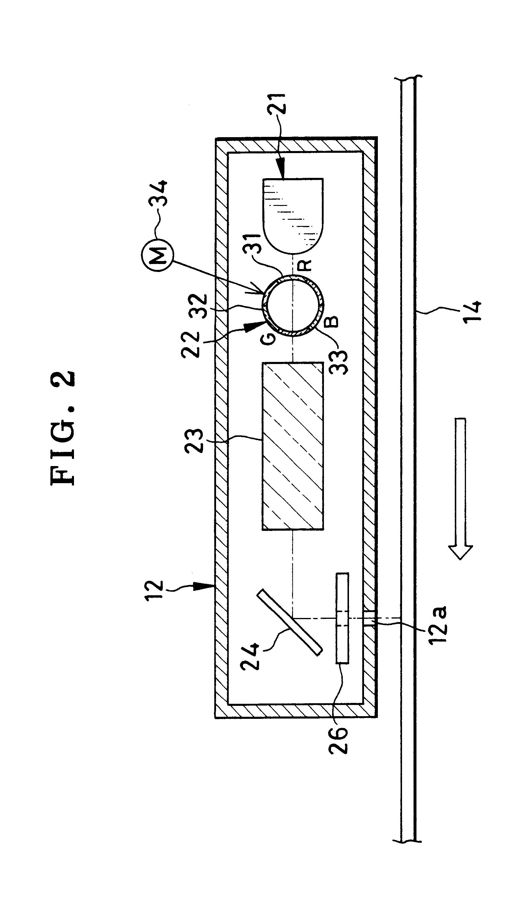 Optical printer with color filter and optical printing method