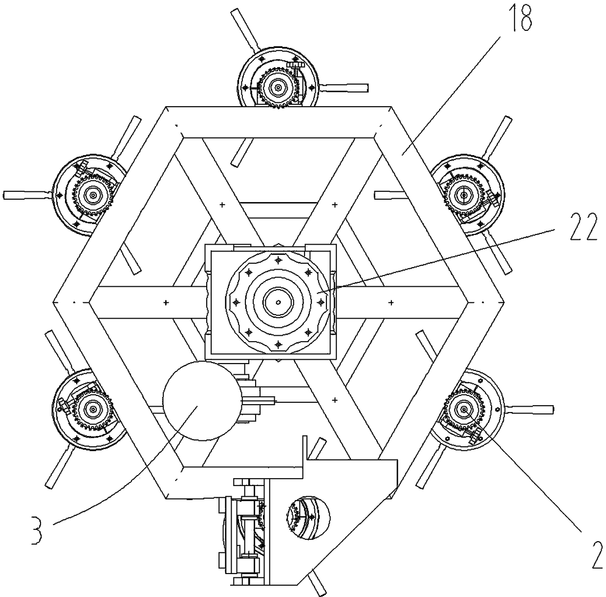 Roller turnover device for laminated glass film paving machine