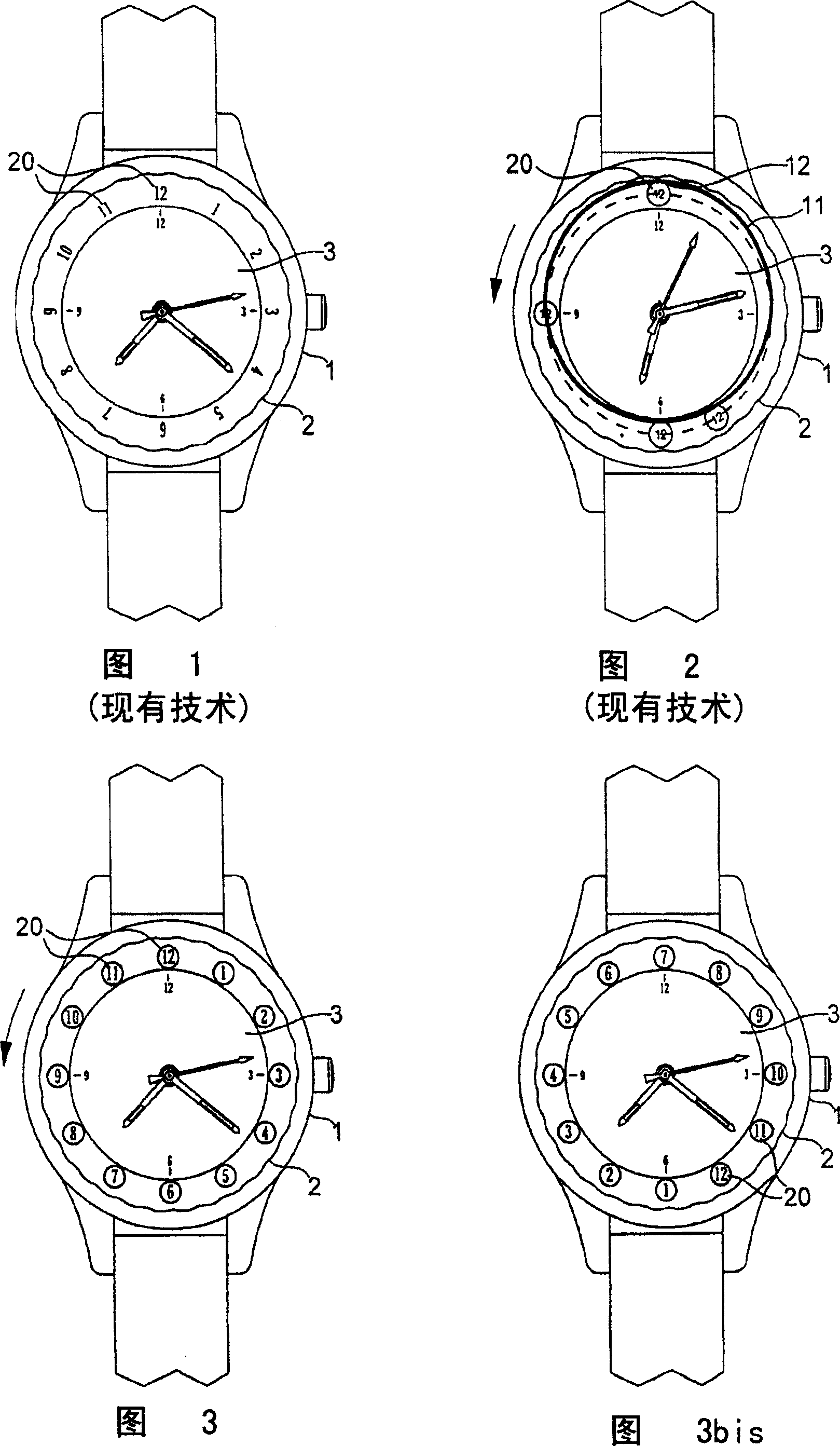 Mysterious rotary watchcase front ring