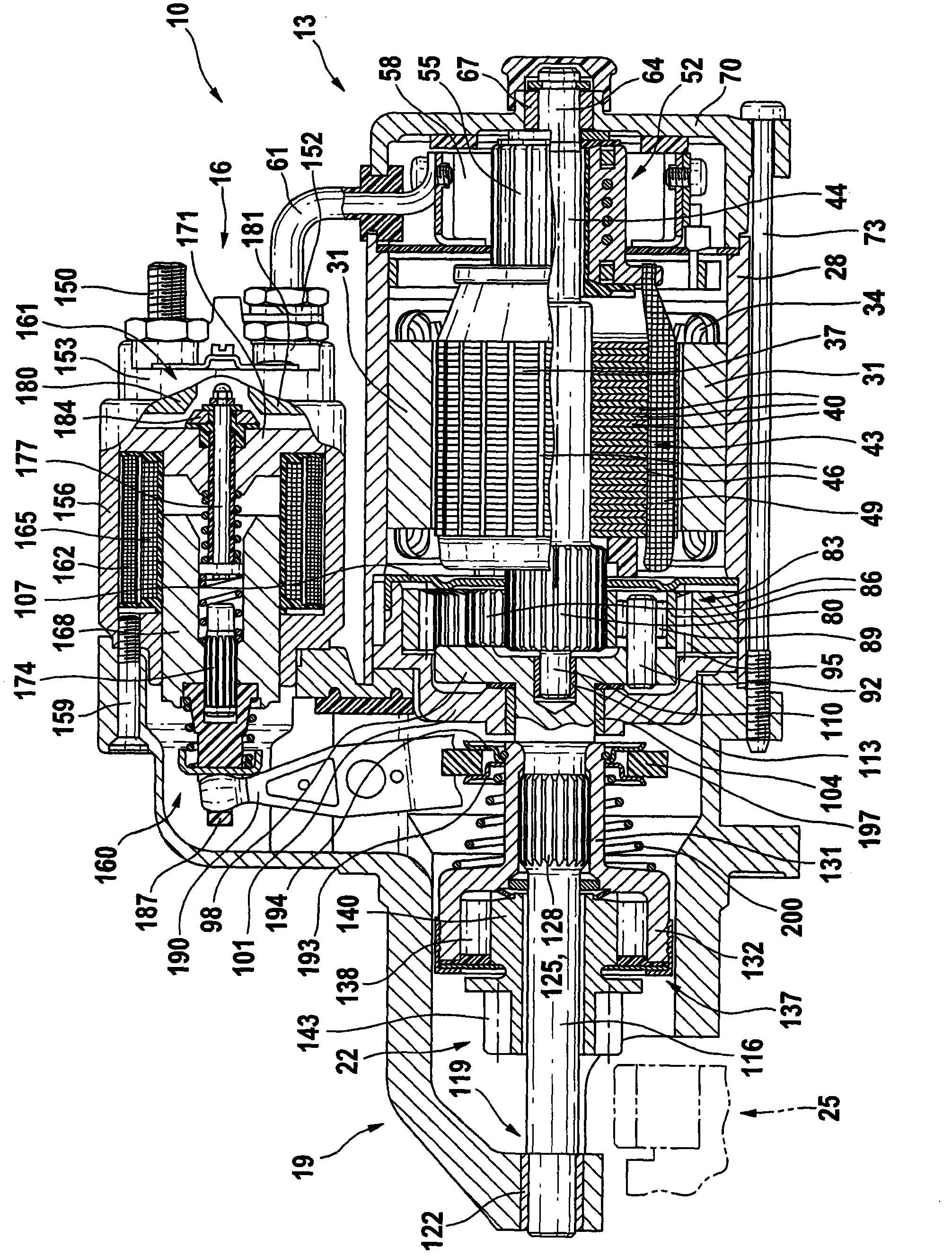 Armature for an electric motor for driving a starter device