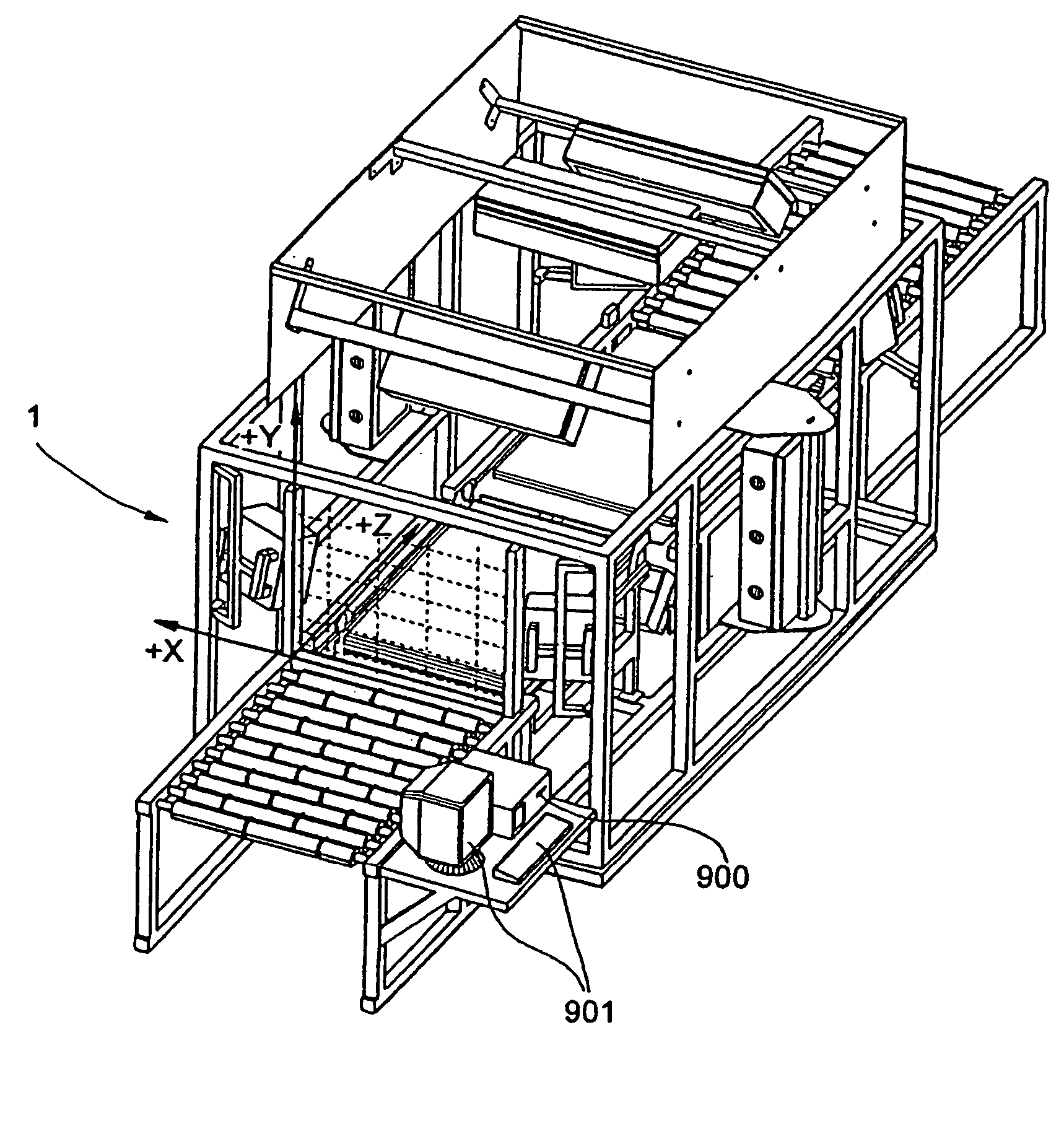 Automated method of and system for dimensioning objects over a conveyor belt structure by applying contouring tracing, vertice detection, corner point detection, and corner point reduction methods to two-dimensional range data maps of the space above the conveyor belt captured by an amplitude modulated laser scanning beam