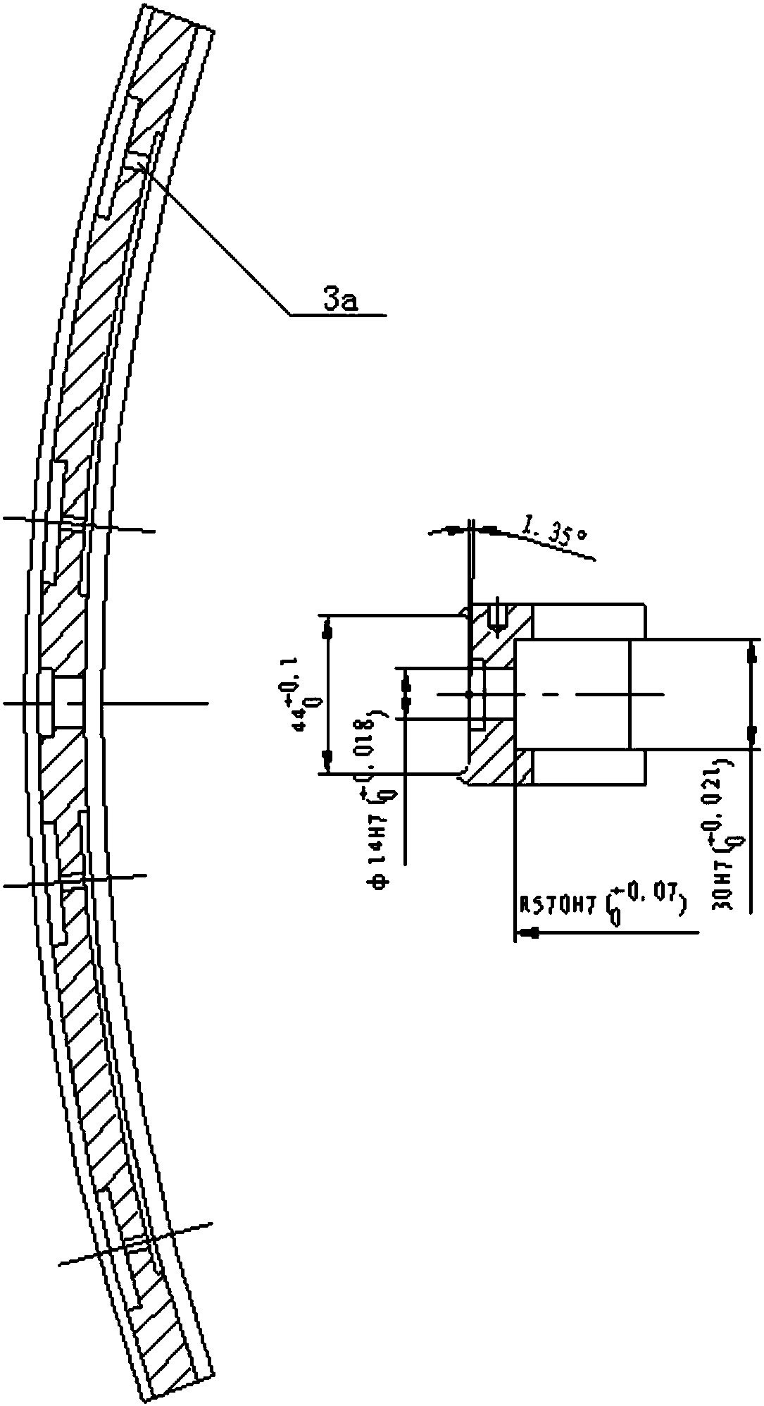 A two-way positioning thin-walled welding fixture