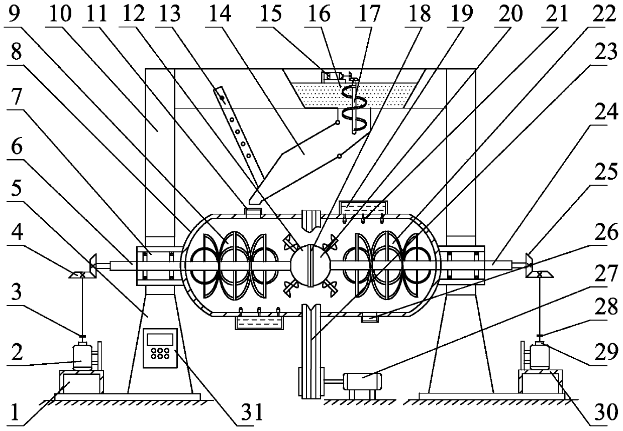 Spiral-hemisphere branch combination type intelligent silicon nitride dry granulation integrated device