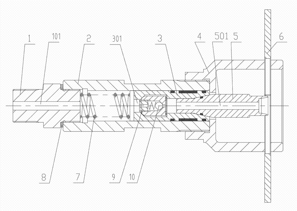 Quick change connector device for hose assembly pressure test and hose assembly pressure test system