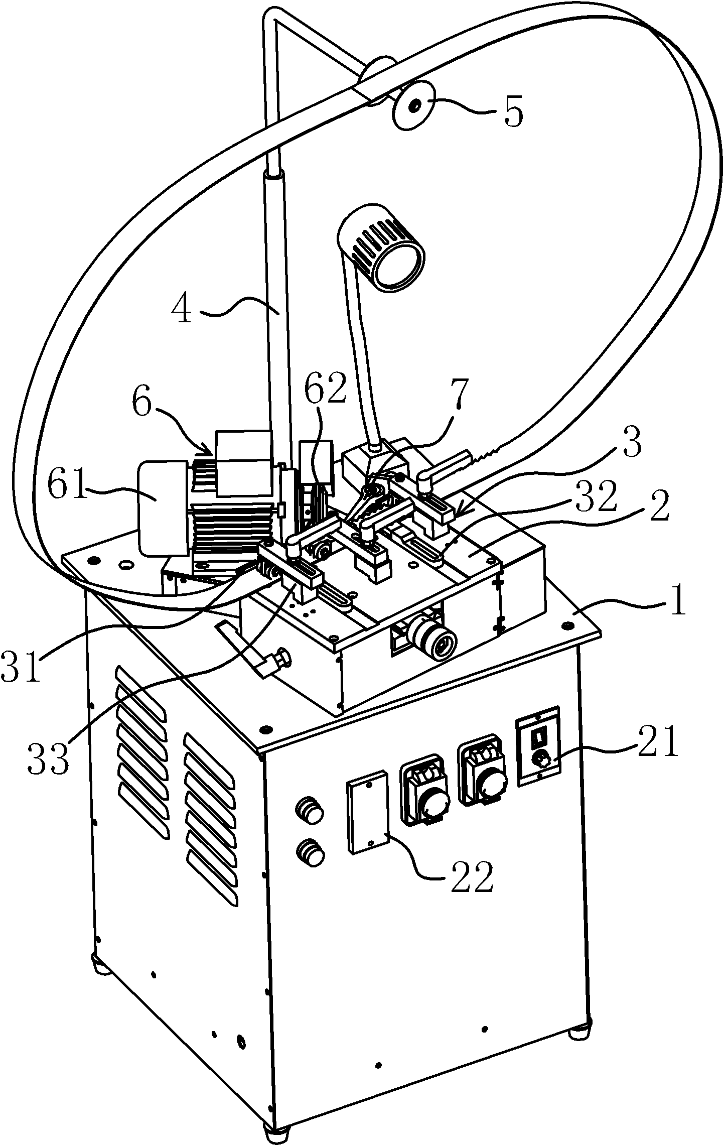 Sharpening machine for sawteeth of saw band