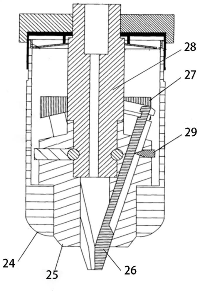 Static restraint shoulder drill chuck welding tool and friction static restraint column implanting method