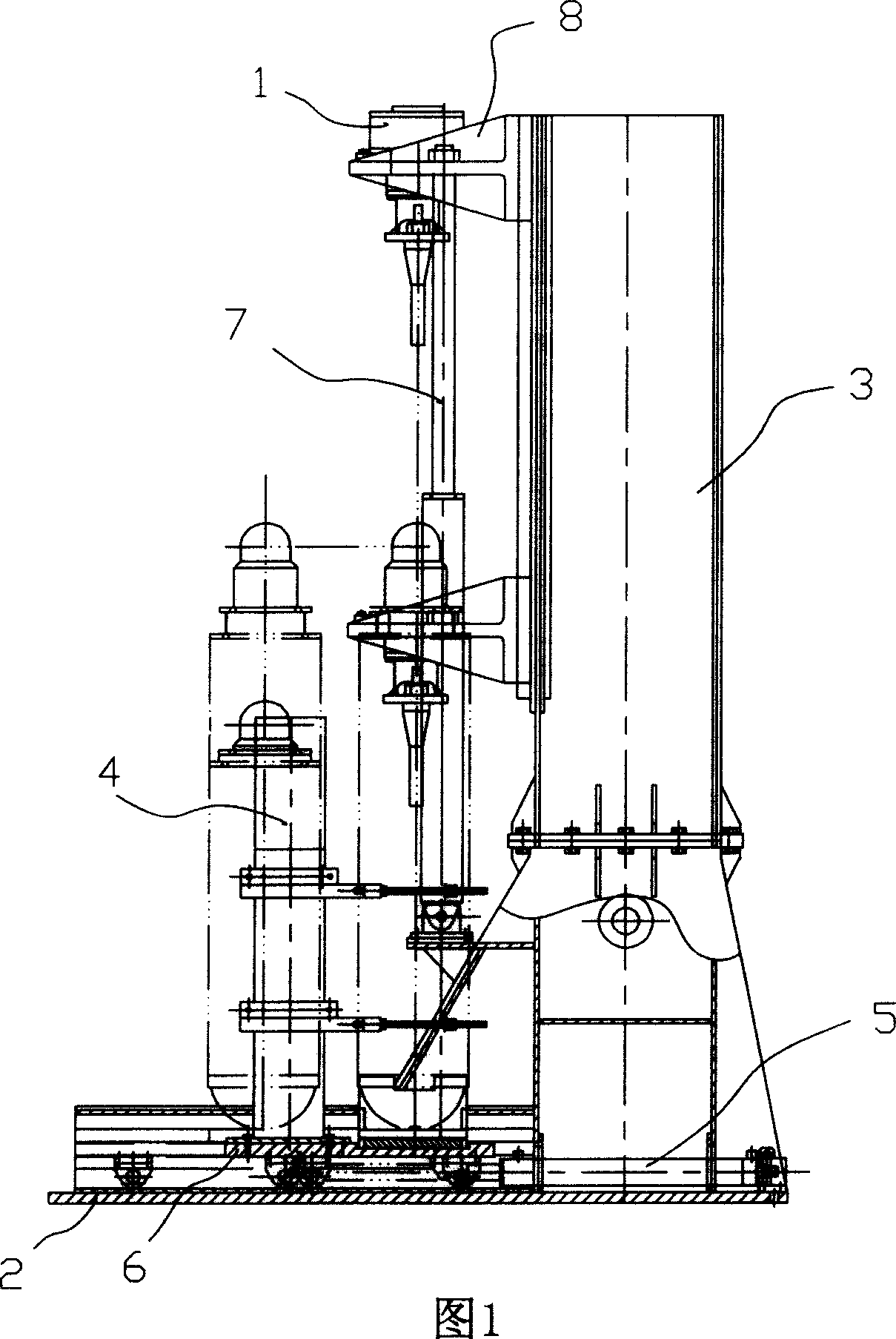 Vertical cylinder-installing and cap-mounting machine