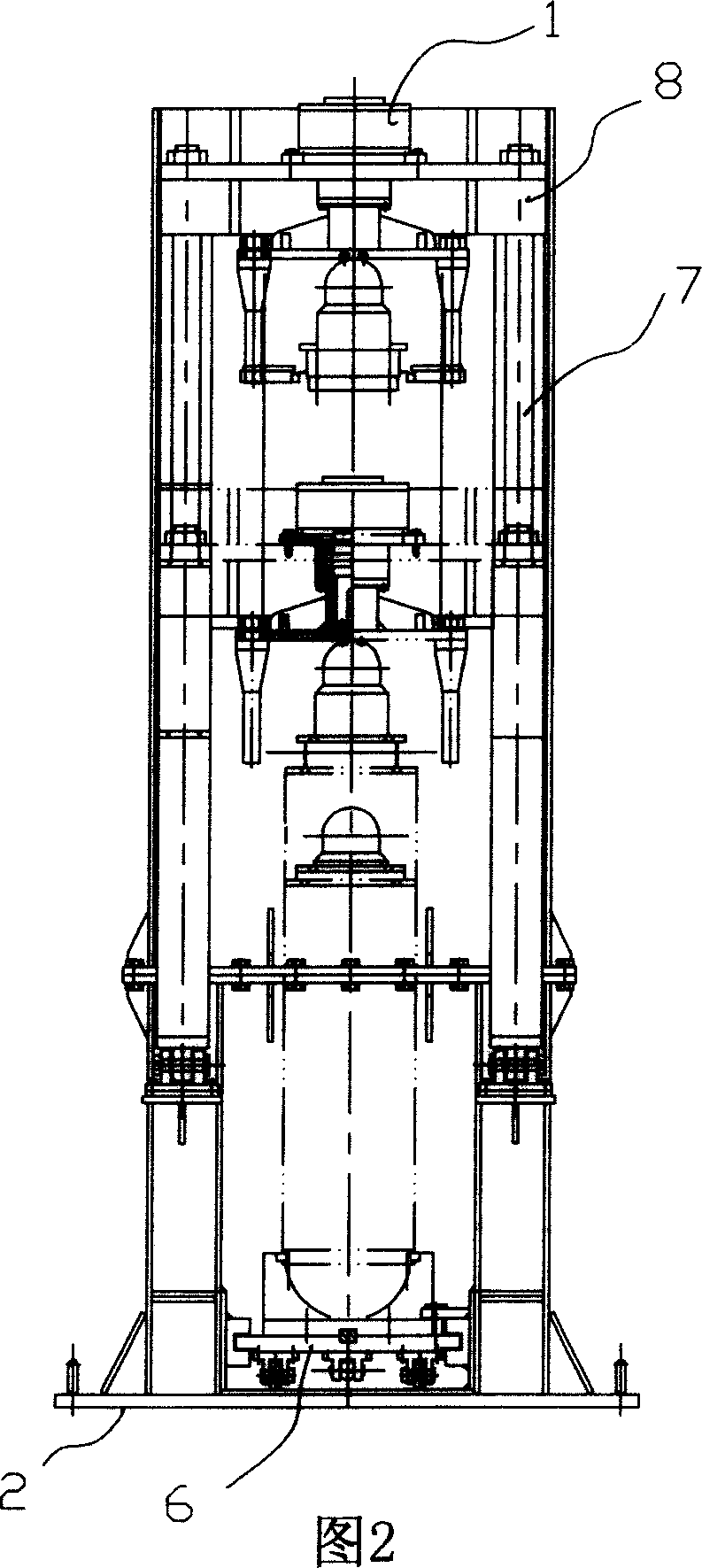 Vertical cylinder-installing and cap-mounting machine