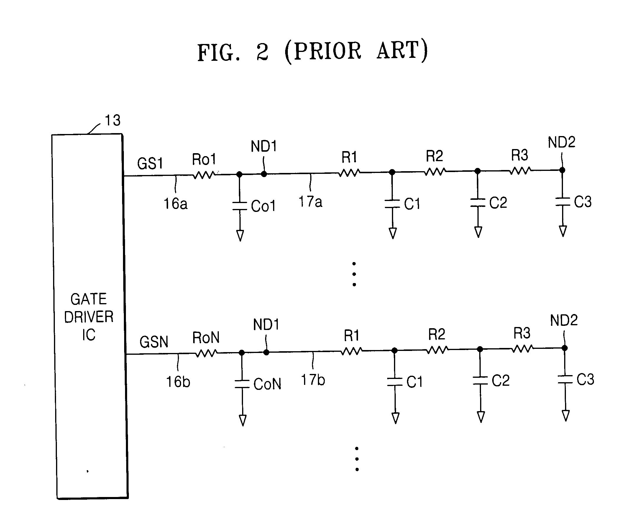 Gate line driver circuits for LCD displays