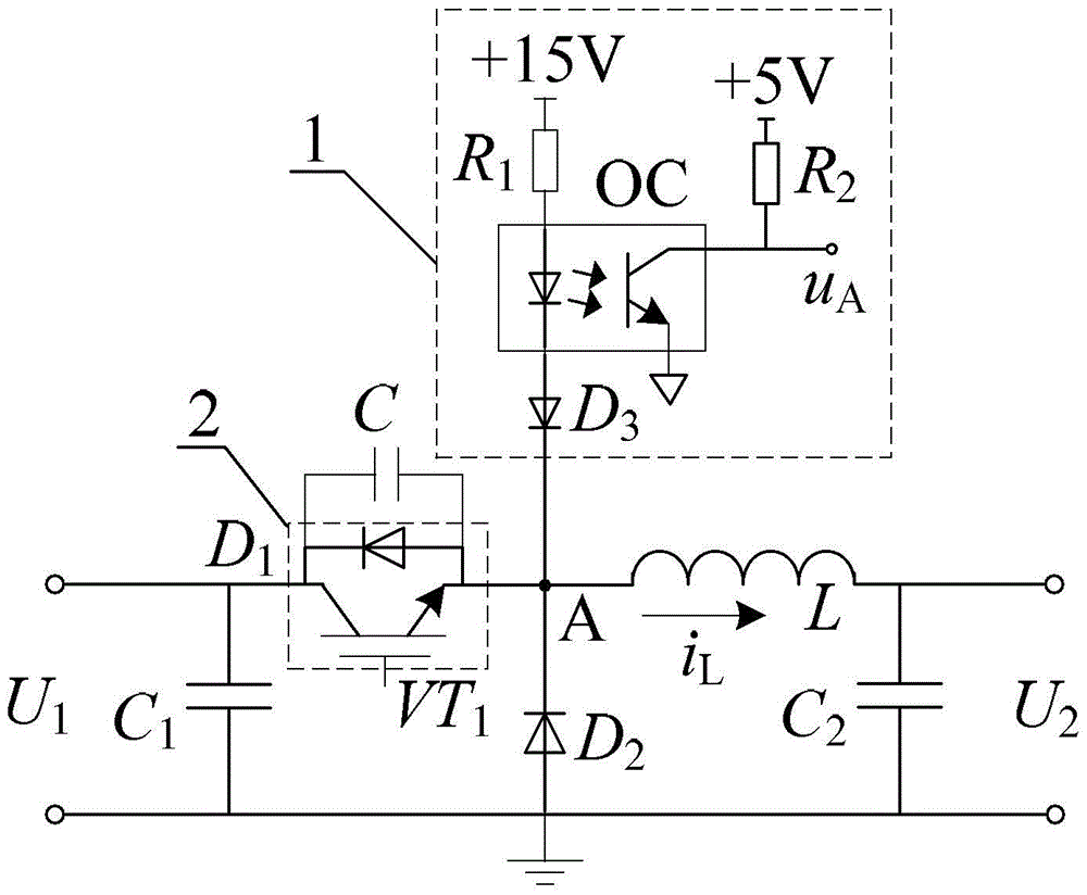 Soft switching control method of buck converter based on optocoupler detection