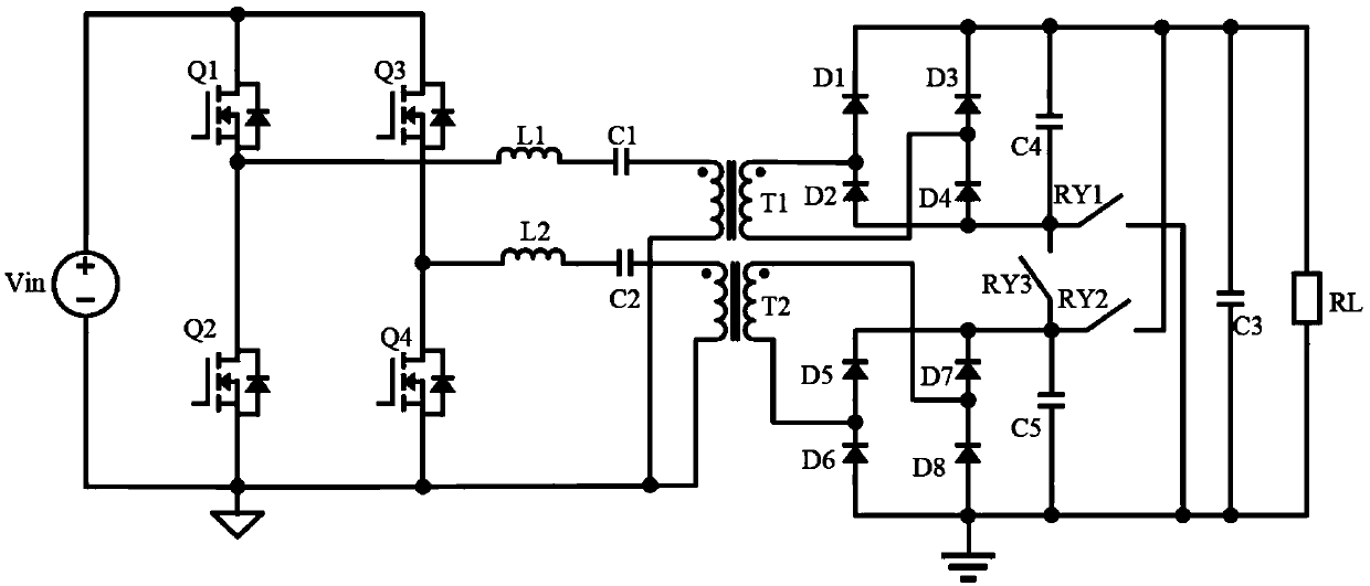 Resonant converter with series-parallel seamless conversion