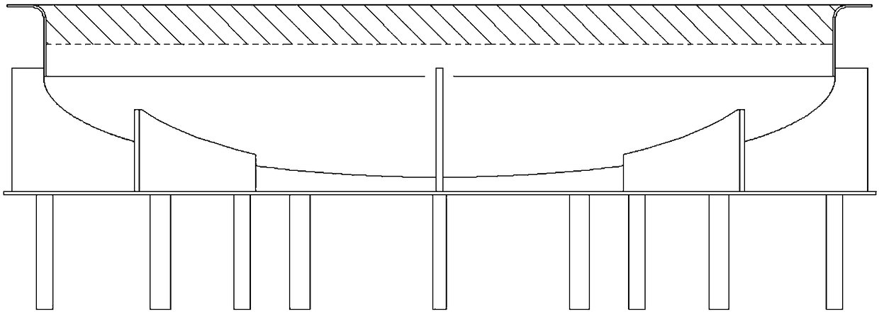 Shape cutting process for octahedral arc-shaped sealing head of tank container of railroad through transport vehicle