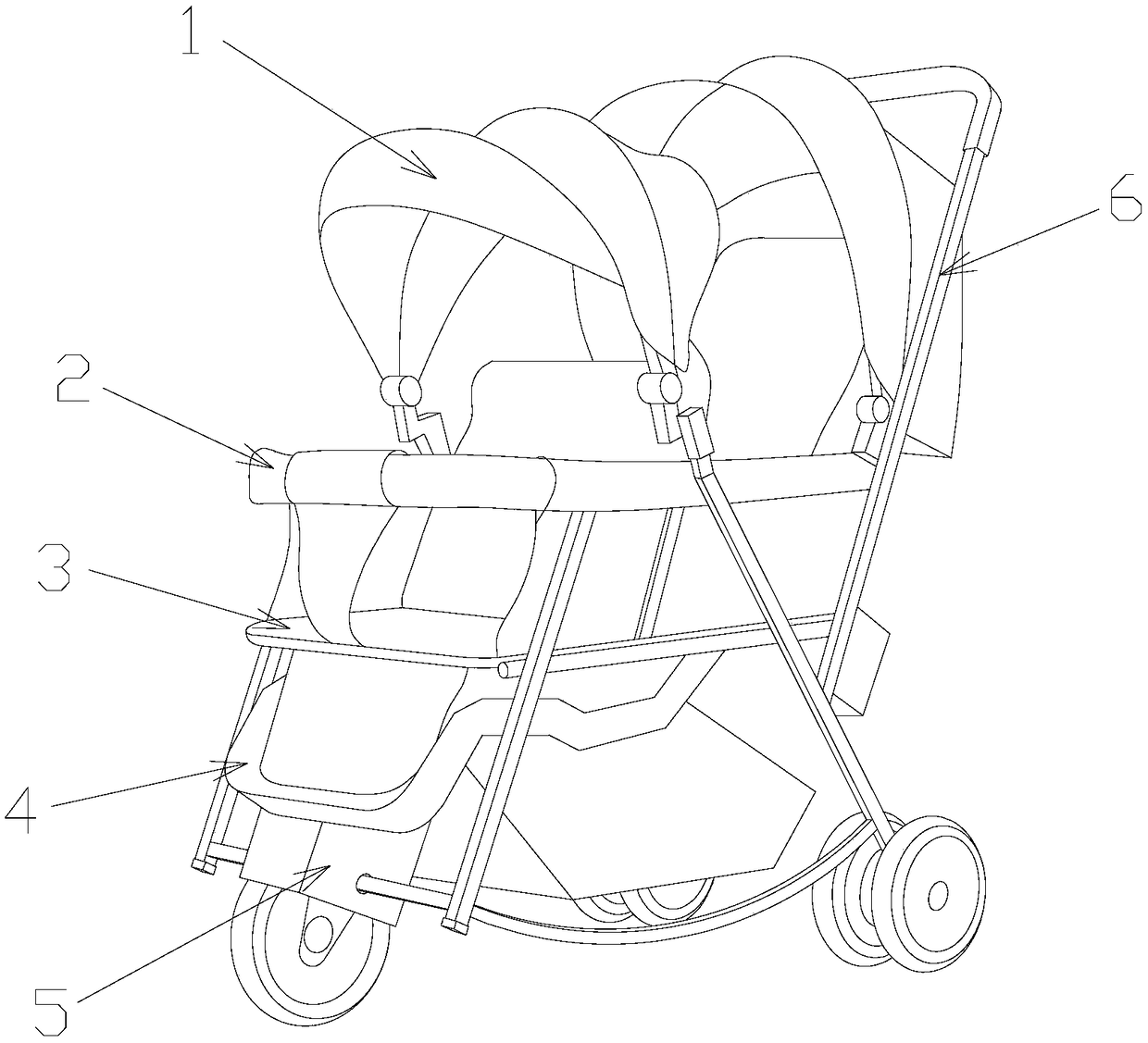 Double-person child stroller