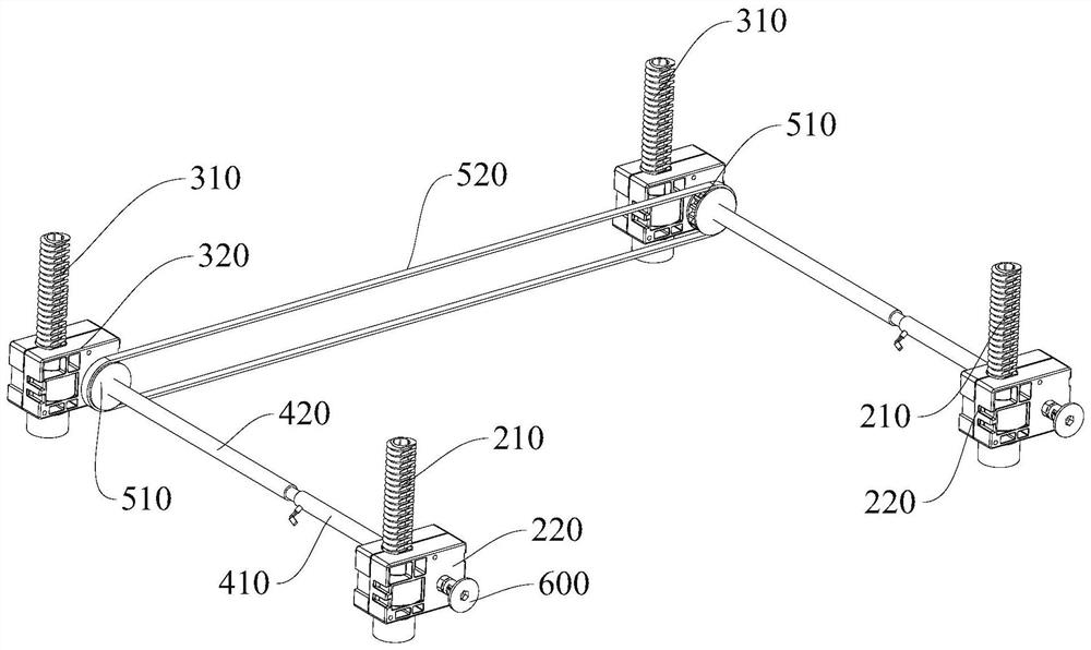 Height adjusting device and dish washing machine