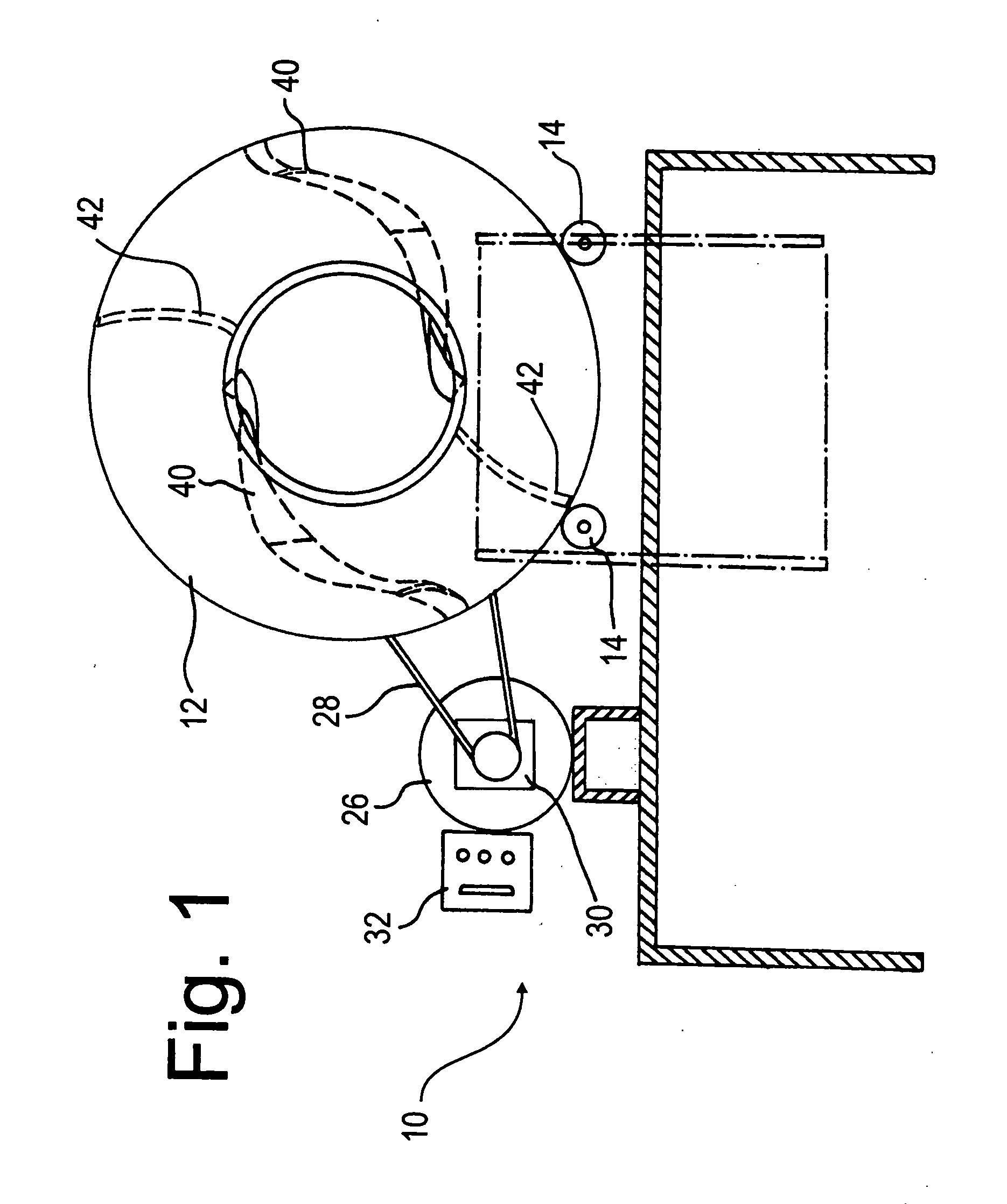 Rotary drum for tablet coating with reverse-direction unloading