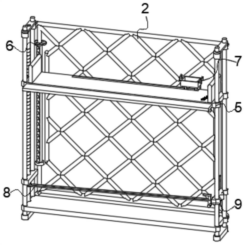 Operation table with anti-falling mechanism for attached scaffold