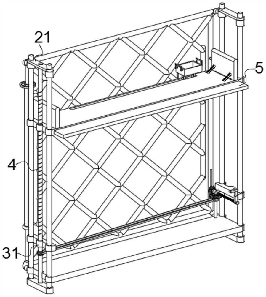 Operation table with anti-falling mechanism for attached scaffold