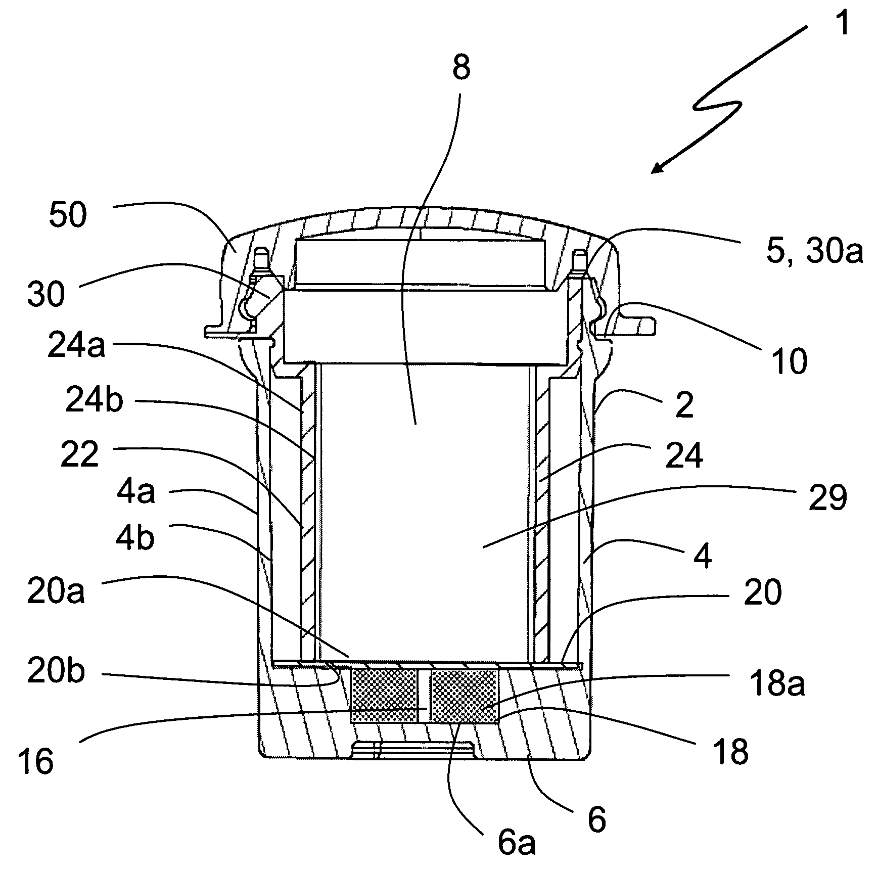 Resealable container for storing moisture sensitive test elements