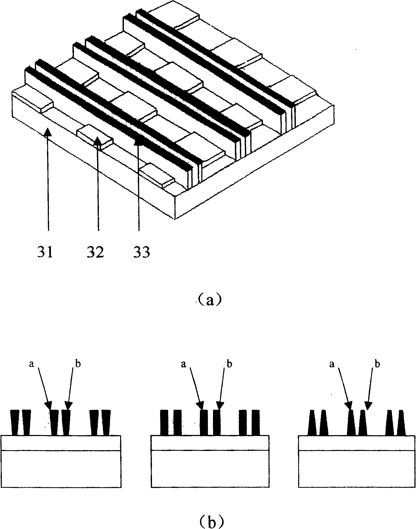 Production of isolating column of organic electroluminescent device
