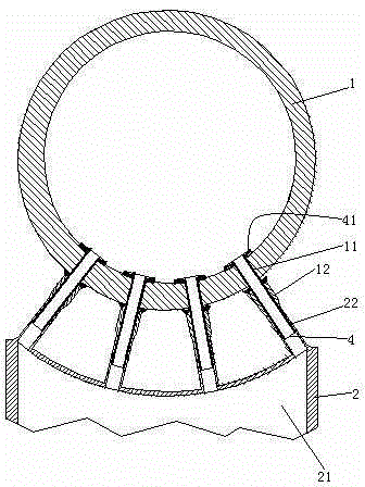 Transformer radiator fixedly connected with telescopic external fins