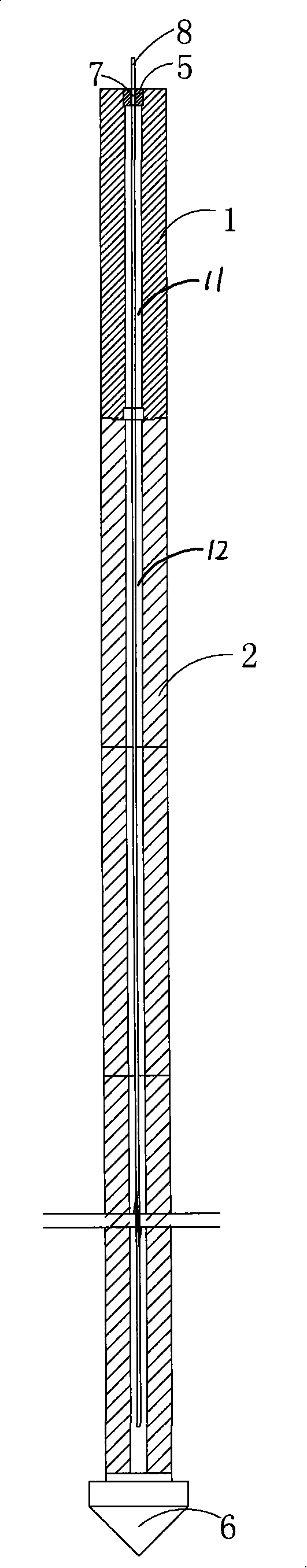 Rigid drainage pile and construction method thereof