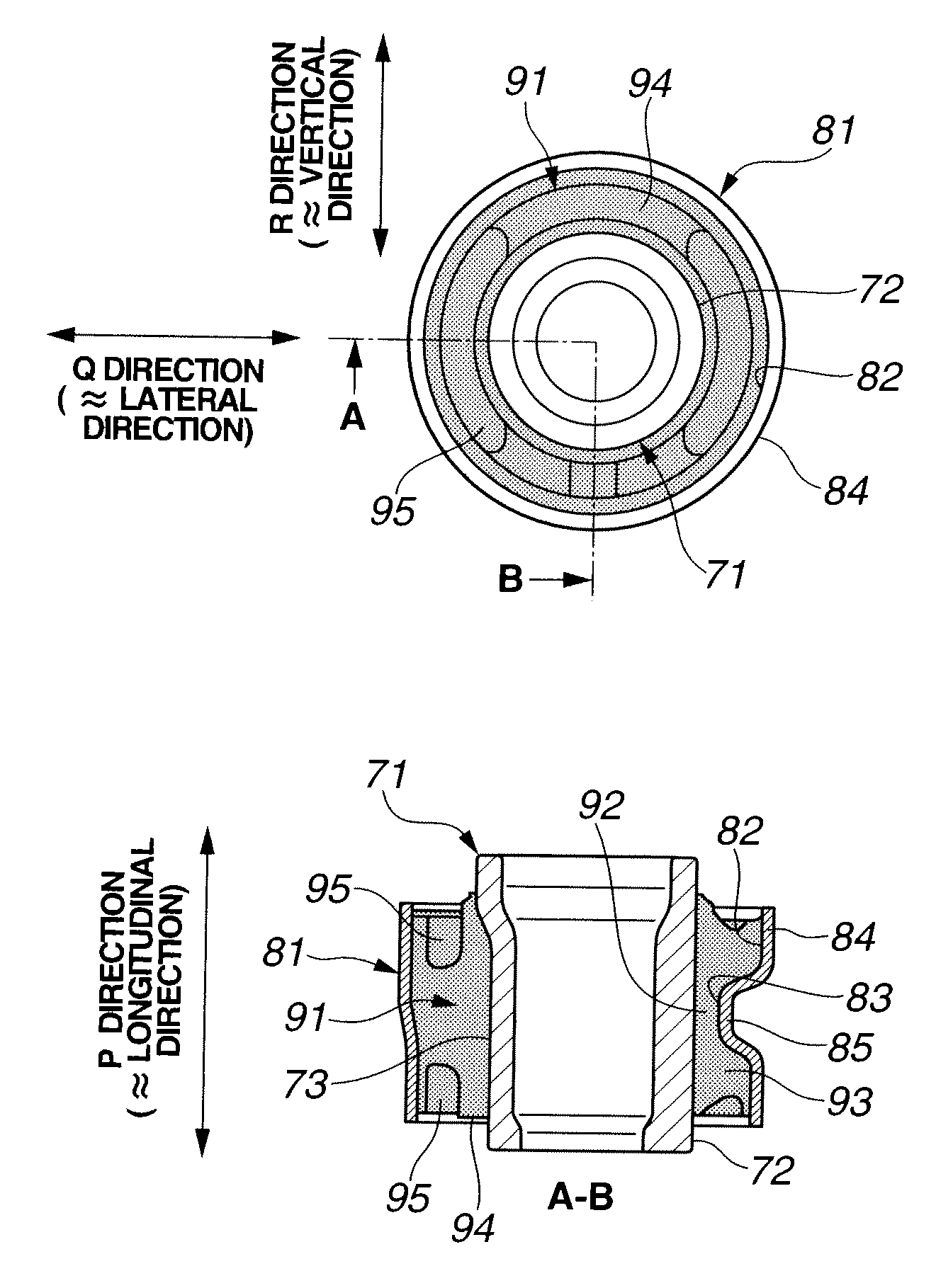Suspension structure, bush structure and suspension characteristic adjusting method