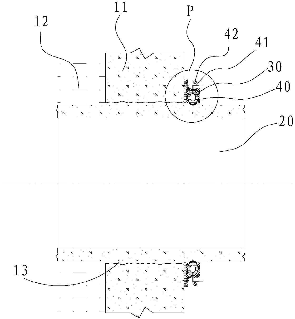 Sealing installation structure of tunnel pipeline and installation method of tunnel pipeline