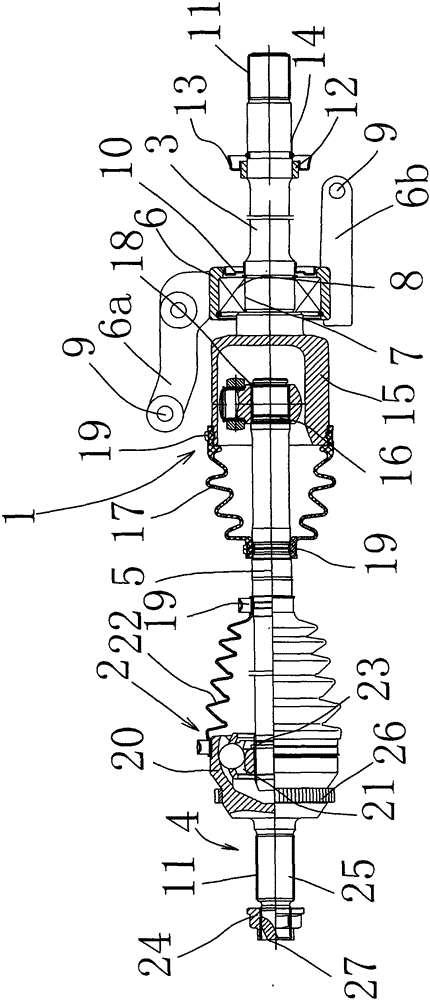 An input angle structure of drive axle assembly