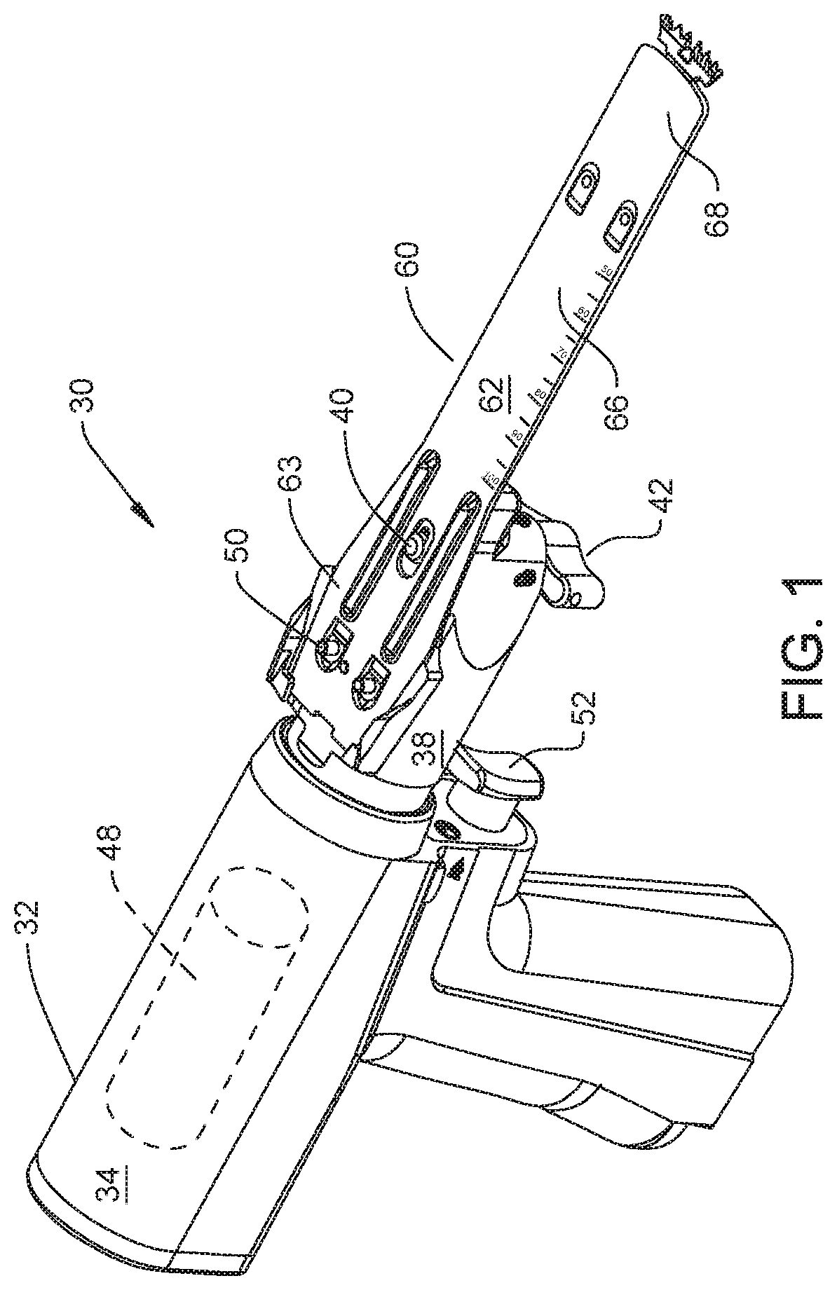 Surgical sagittal blade cartridge with a reinforced guide bar