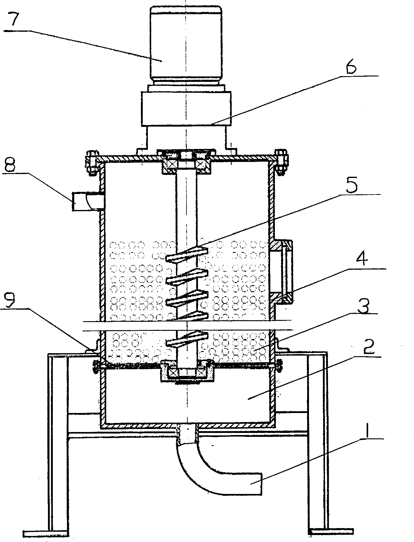Abrading type oil and water separator for crude oil