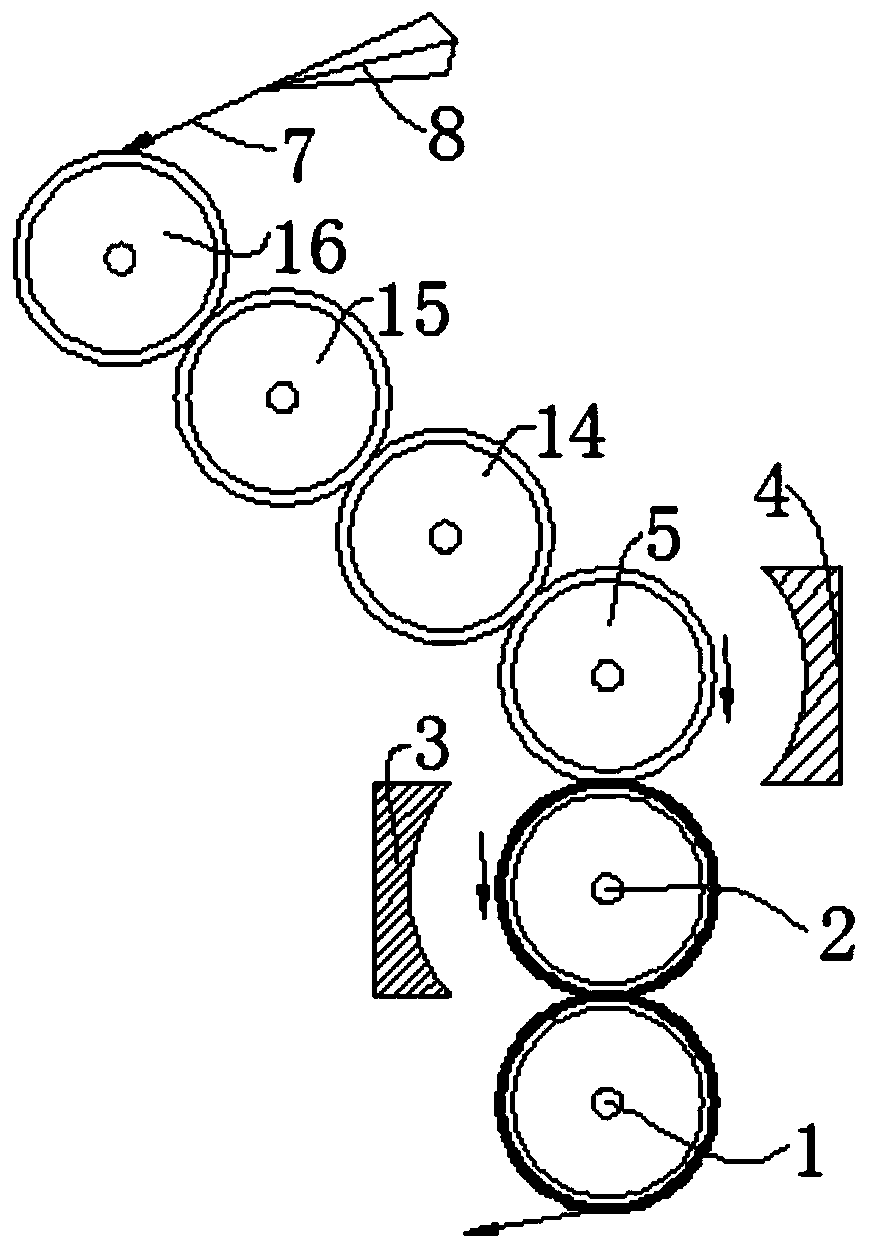 A kind of surface forming embossing equipment of pvb film and its production process