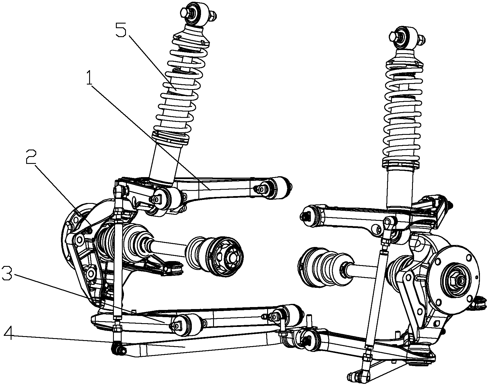 Vehicle double withbone arm type independent suspension system