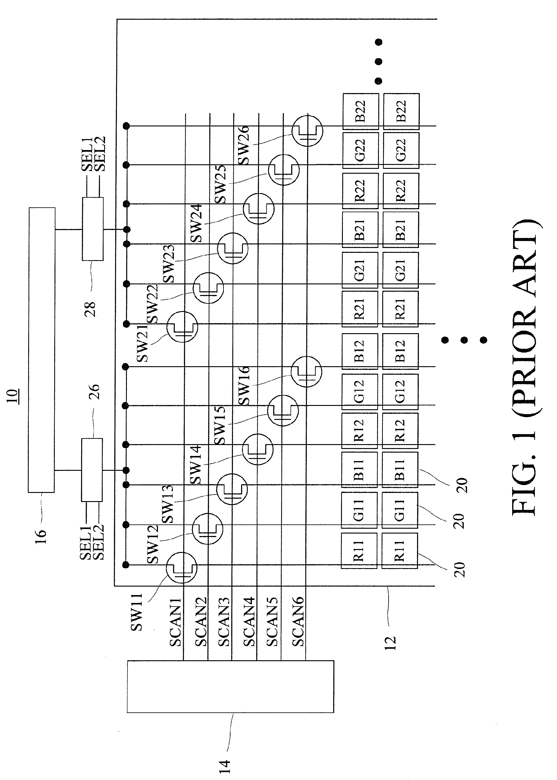 Data multiplexer architecture for realizing dot inversion mode for use in a liquid crystal display device and associated driving method