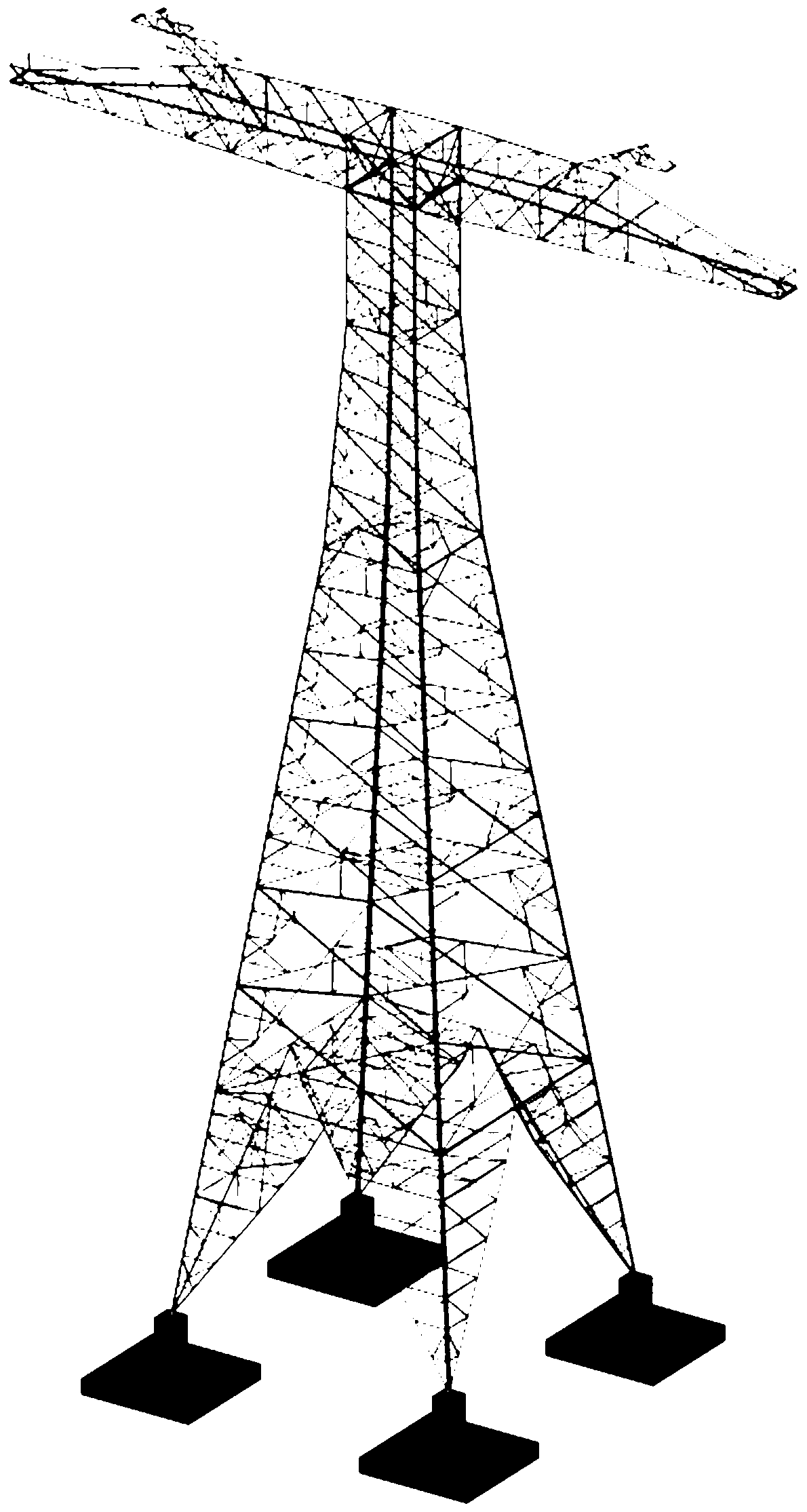Test method for wind resistance of transmission towers