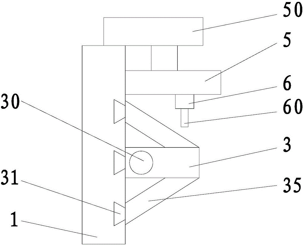 Positioning-facilitating drilling device for turning copper bar side wall holes